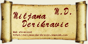 Miljana Derikravić vizit kartica